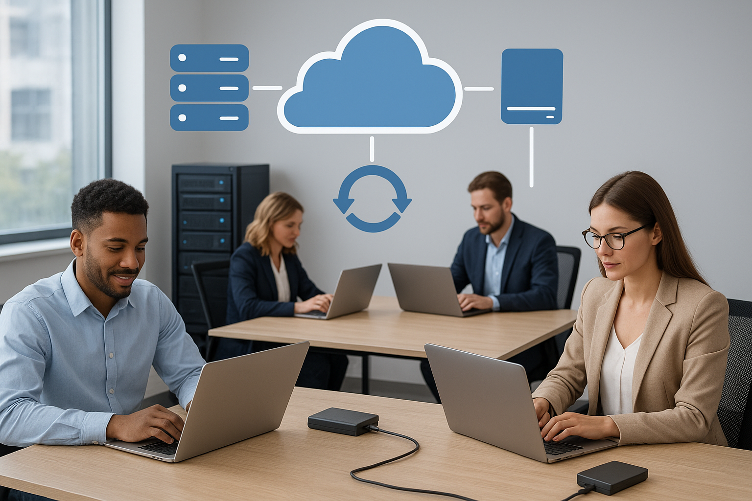 Image de couverture pour l’article "Comprehensive Backup Solutions for Small Businesses and Remote Teams"